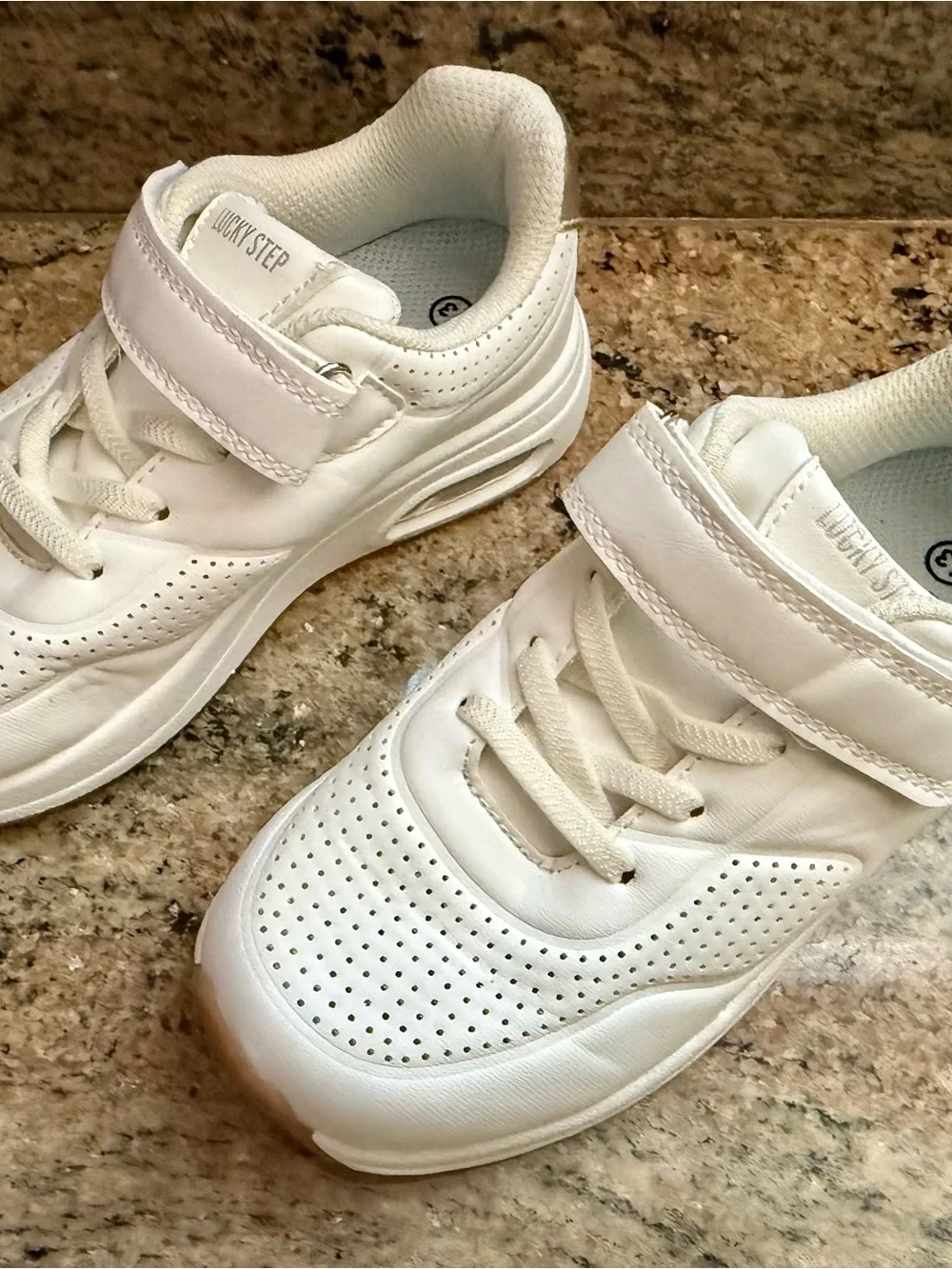 Girls White Athletic Sneakers with Gold Accent | size 13 | NWOT